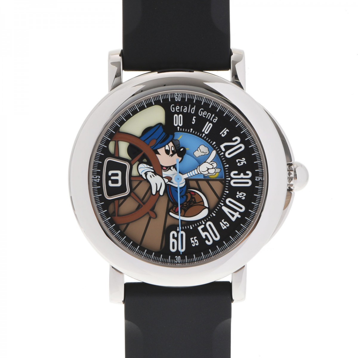 ジェラルドジェンタ レトロファンタジー ジャンピングアワー ミッキーマウス RSF.X.10 ブラック メンズ 時計 【wristwatch】