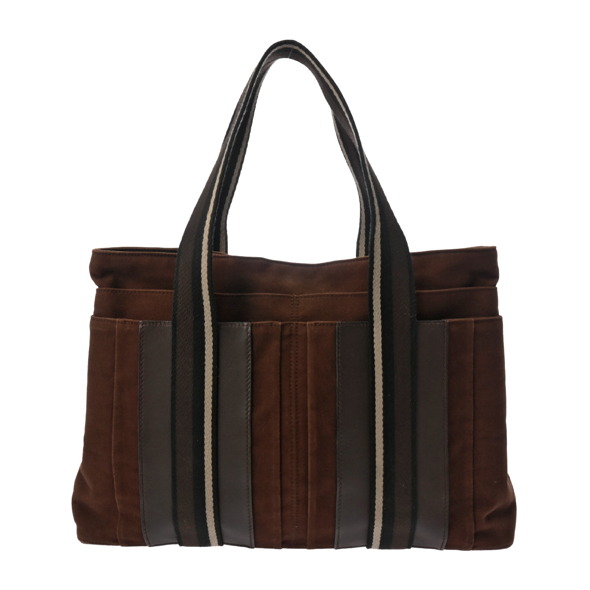 エルメス トロカホリゾンタル MM トートバッグ ブラウン キャンバス/レザー ユニセックス バッグ 【bag】