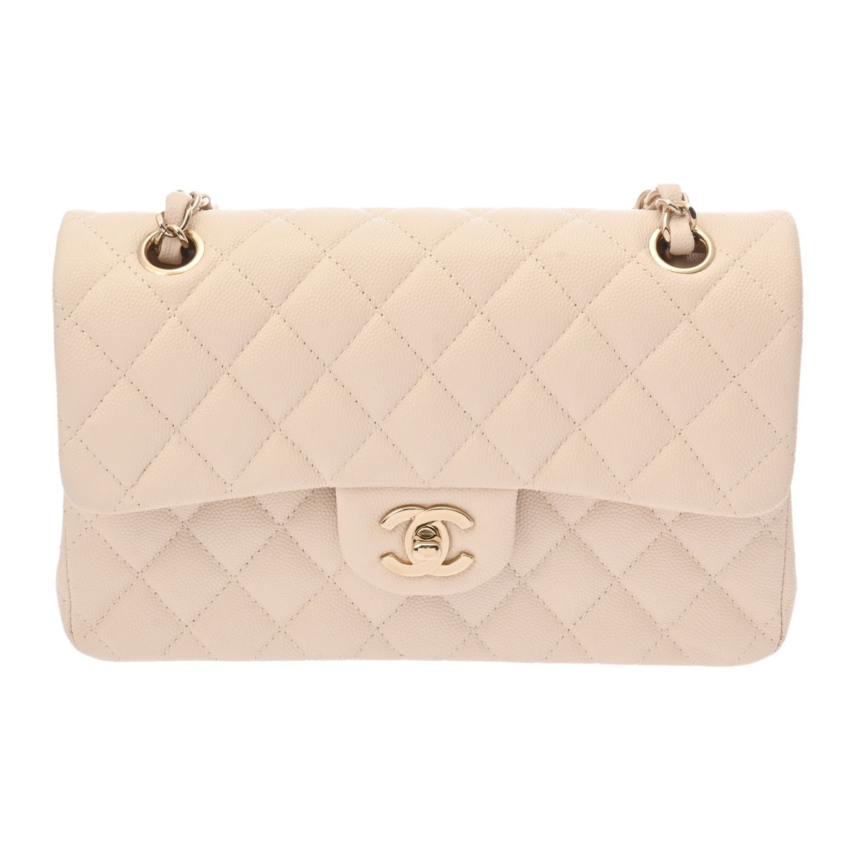 シャネル マトラッセ チェーンショルダー23cm Wフラップ ベージュ A01113 ラムスキン レディース バッグ 【bag】