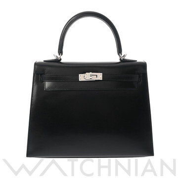 エルメス ケリー 25 外縫い ブラック/パラジウム金具 ボックスカーフ レディース バッグ 【未使用】【bag】
