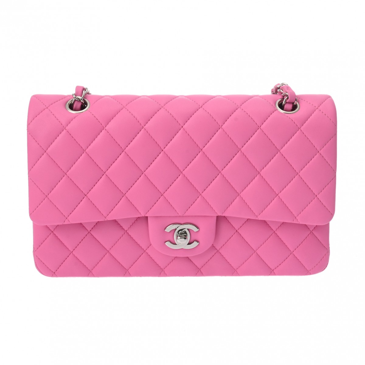 シャネル マトラッセ Wフラップ Wチェーンショルダー 25cm ピンク A01112 ラムスキン レディース バッグ 【中古】【bag】