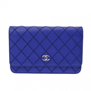 シャネル マトラッセ チェーンウォレット ブルー A33814 カーフ レディース バッグ 【bag】