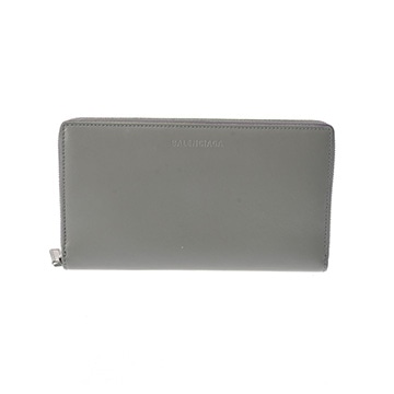 バレンシアガ コンチネンタル ラウンドジップウォレット グレー/水色 664041 レザー ユニセックス 財布 【purse】