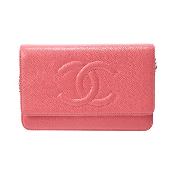シャネル マトラッセ チェーンウォレット ピンク A48654 キャビアスキン レディース バッグ 【bag】