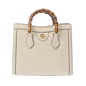 グッチ ダイアナ スモール トートバッグ 2WAY アイボリー 688045 クロコダイル/バンブー レディース バッグ 【bag】