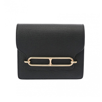 エルメス ロウリス スリムウォレット ブラック シェーブル レディース 財布 【purse】