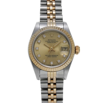 ロレックス デイトジャスト 10Pダイヤ 69173G シャンパン/ダイヤモンド レディース 時計 【wristwatch】
