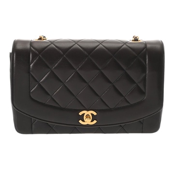 シャネル マトラッセ ダイアナ 25cm チェーンショルダー ブラック A01165 ラムスキン レディース バッグ 【bag】
