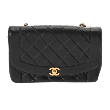 シャネル マトラッセ ダイアナ 25cm チェーンショルダー ブラック A01165 ラムスキン レディース バッグ 【bag】