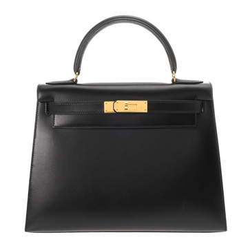 エルメス 28 外縫い 2WAY ブラック ボックスカーフ レディース バッグ 【bag】