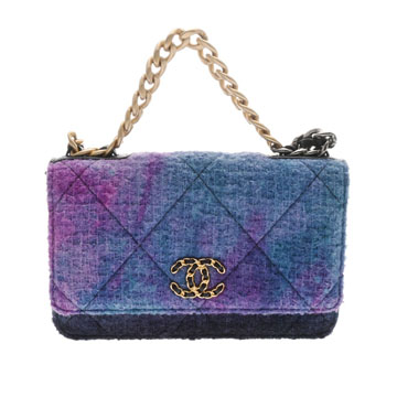 シャネル シャネル19 チェーンショルダーバッグ パープル/ブルー キルティング/カーフ レディース バッグ 【bag】