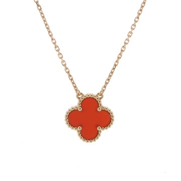 ヴァンクリーフ＆アーペル ヴィンテージ アルハンブラ カーネリアン VCARD38500 K18イエローゴールド YG レディース ジュエリー 【jewelry】