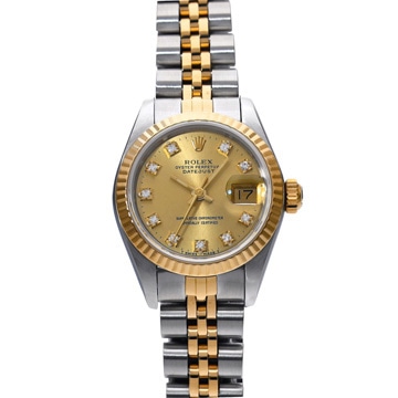 ロレックス デイトジャスト 10Pダイヤ 69173G シャンパン/ダイヤモンド レディース 時計 【wristwatch】