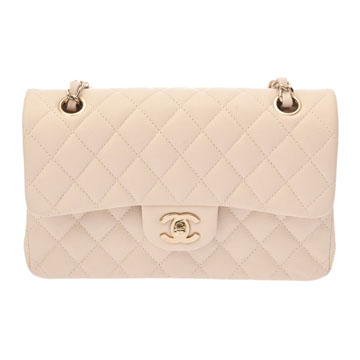 シャネル マトラッセ チェーンショルダー23cm Wフラップ ベージュ A01113 ラムスキン レディース バッグ 【bag】