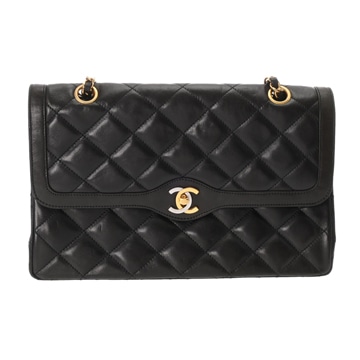 シャネル マトラッセ チェーンショルダー パリ限定 ブラック ラムスキン レディース バッグ 【bag】