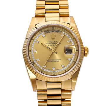 ロレックス デイデイト 18238LB シャンパン/ダイヤモンド メンズ 時計 【wristwatch】