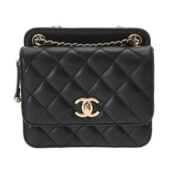 シャネル マトラッセ ミニ チェーンショルダー ブラック ラムスキン レディース バッグ 【bag】