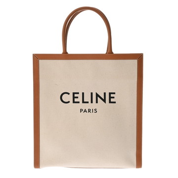 セリーヌ バーティカルカバ ラージ ホワイト/タン 190402BNZ.02NT キャンバス/カーフ レディース バッグ 【bag】