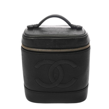 シャネル 縦型 バニティバッグ ブラック A01998 キャビアスキン レディース バッグ 【bag】