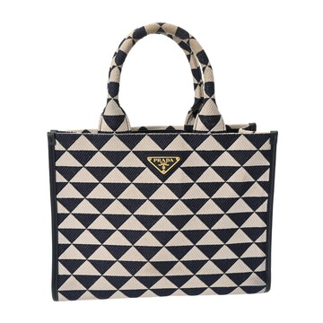 プラダ トライアングルジャガード 2WAY ネイビー/ホワイト 1BA354 キャンバス レディース バッグ 【bag】