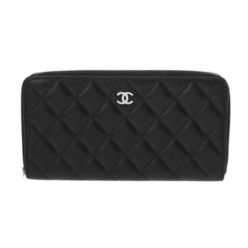 シャネル マトラッセ クラシック ロングジップウォレット ブラック AP0242 キャビアスキン レディース 財布 【purse】