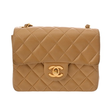 シャネル マトラッセ チェーンショルダー 18cm ベージュ AS0148 ラムスキン ユニセックス バッグ 【bag】