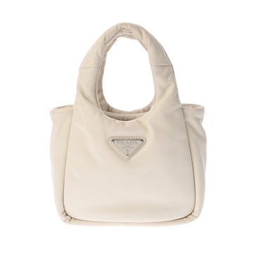 プラダ パテッド MINIトートバッグ 2WAY ホワイト 1BA359 レザー レディース バッグ 【bag】