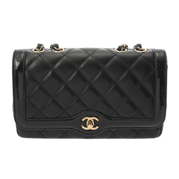 シャネル マトラッセ チェーンショルダー 25cm ブラック AS5049 ラムスキン/エナメル レディース バッグ 【bag】