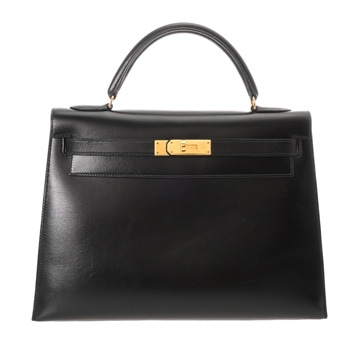 エルメス 32 外縫い ブラック ボックスカーフ レディース バッグ 【bag】