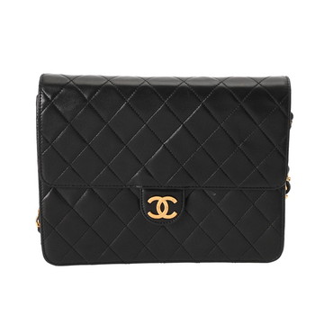 シャネル マトラッセ チェーンショルダー 22cm ブラック ラムスキン レディース バッグ 【bag】