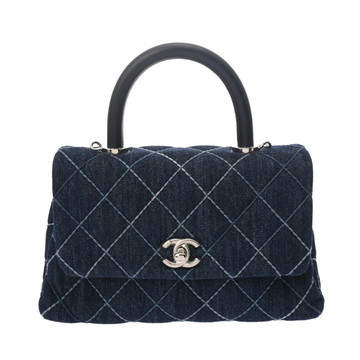 シャネル マトラッセ トップハンドルフラップバッグ XS ブルー A92990 デニム レディース バッグ 【bag】