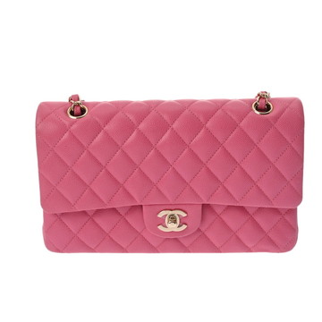 シャネル マトラッセ チェーンショルダー 25cm Wフラップ ピンク A01112 キャビアスキン レディース バッグ 【bag】