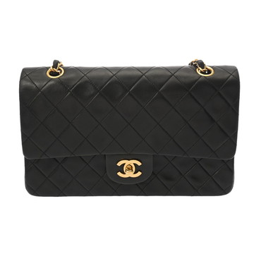 シャネル マトラッセ Wフラップ チェーンショルダー 25cm ブラック A01112 ラムスキン レディース バッグ 【bag】