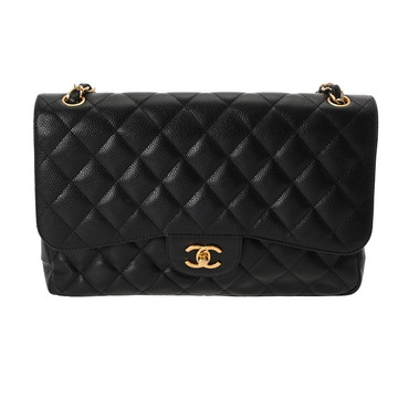 シャネル マトラッセ チェーンショルダー 30cm Wフラップ ブラック A58600 キャビアスキン レディース バッグ 【bag】