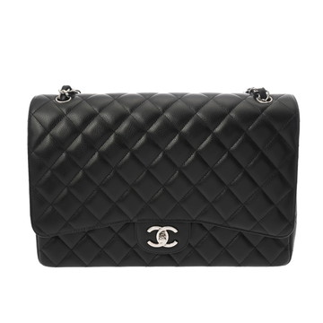 シャネル マトラッセ Wフラップ チェーンショルダー 33cm ブラック A58601 キャビアスキン レディース バッグ 【bag】