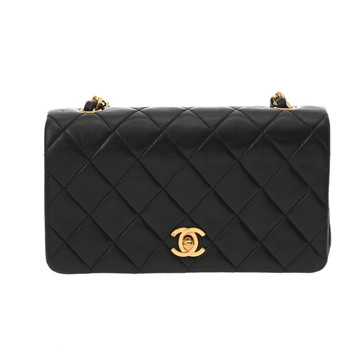 シャネル マトラッセ チェーンショルダー 19cm ブラック ラムスキン レディース バッグ 【bag】