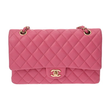シャネル マトラッセ チェーンショルダー 25cm Wフラップ ピンク A01112 キャビアスキン レディース バッグ 【bag】