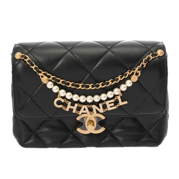 シャネル マトラッセ ミニフラップ ブラック AS4986 ラムスキン/コスチュームパール レディース バッグ 【bag】