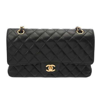 シャネル マトラッセ チェーンショルダー 25cm Wフラップ ブラック A01112 キャビアスキン レディース バッグ 【bag】