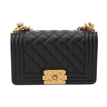 シャネル ボーイシャネル スモールハンドバッグ 20cm ブラック A67085 キャビアスキン レディース バッグ 【bag】