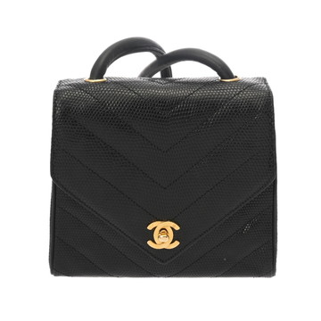 シャネル Vステッチ ブラック リザード レディース バッグ 【bag】