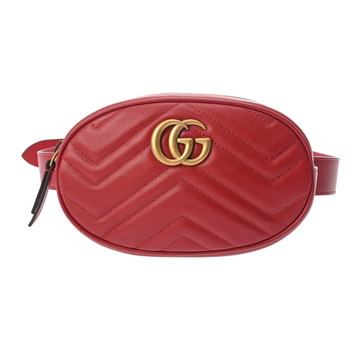 グッチ GGマーモント ベルトバッグ レッド 476434 レザー レディース バッグ 【bag】