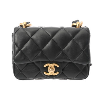 シャネル マトラッセ ミニフラップバッグ ブラック ラムスキン レディース バッグ 【bag】