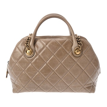 シャネル マトラッセ 2WAY ボストンバッグ グレー系 レザー レディース バッグ 【bag】