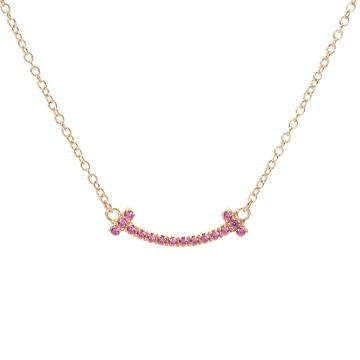 ティファニー Tスマイル ネックレス ミニ K18ピンクゴールド PG レディース ジュエリー 【jewelry】