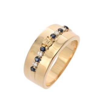 セリーヌ ダイヤ ブルーサファイア リング #1 K18イエローゴールド YG レディース ジュエリー 【jewelry】
