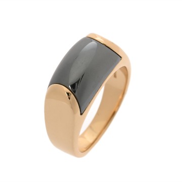 ブルガリ トロンケットリング ＃12.5 ヘマタイト K18イエローゴールド YG レディース ジュエリー 【jewelry】