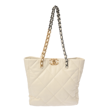 シャネル シャネル19 チェーントート ホワイト AS3519 ラムスキン レディース バッグ 【bag】
