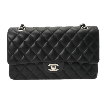 シャネル マトラッセ Wフラップ Wチェーンショルダー 25 ブラック A01112 ラムスキン レディース バッグ 【bag】