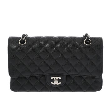 シャネル マトラッセ Wフラップ Wチェーンショルダー 25 ブラック A01112 キャビアスキン レディース バッグ 【bag】